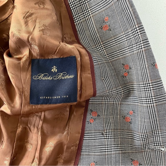 Brooks Brothers Floral Glen Plaid Double Breasted Blazer - Picture 11 of 17